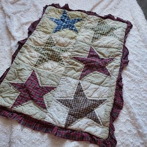 Vintage Quilt Patchwork Sham Star Design Cottagecore Shabby Chic Prairie Country